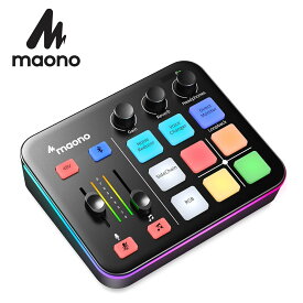 MAONO ゲーミングオーディオミキサー オーディオインターフェース ミュート ボイスチェンジャー リバーブ PC/スマホ/マイク/ヘッドホン対応 オーディオミキサー ゲーム用 配信 ポッドキャスト 実況 XLR接続 RGB機能 ポータブル一 ミキサー G1 Neo