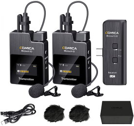 【あす楽対応】COMICA BoomX-DUC2 ワイヤレスマイクシステム 外付けマイク2.4Gデジタル無線マイクロホンUSB-C 多機能 高音質 小型ワイヤレスクリップマイク スマートフォンiOS Android用(2TX+RX)