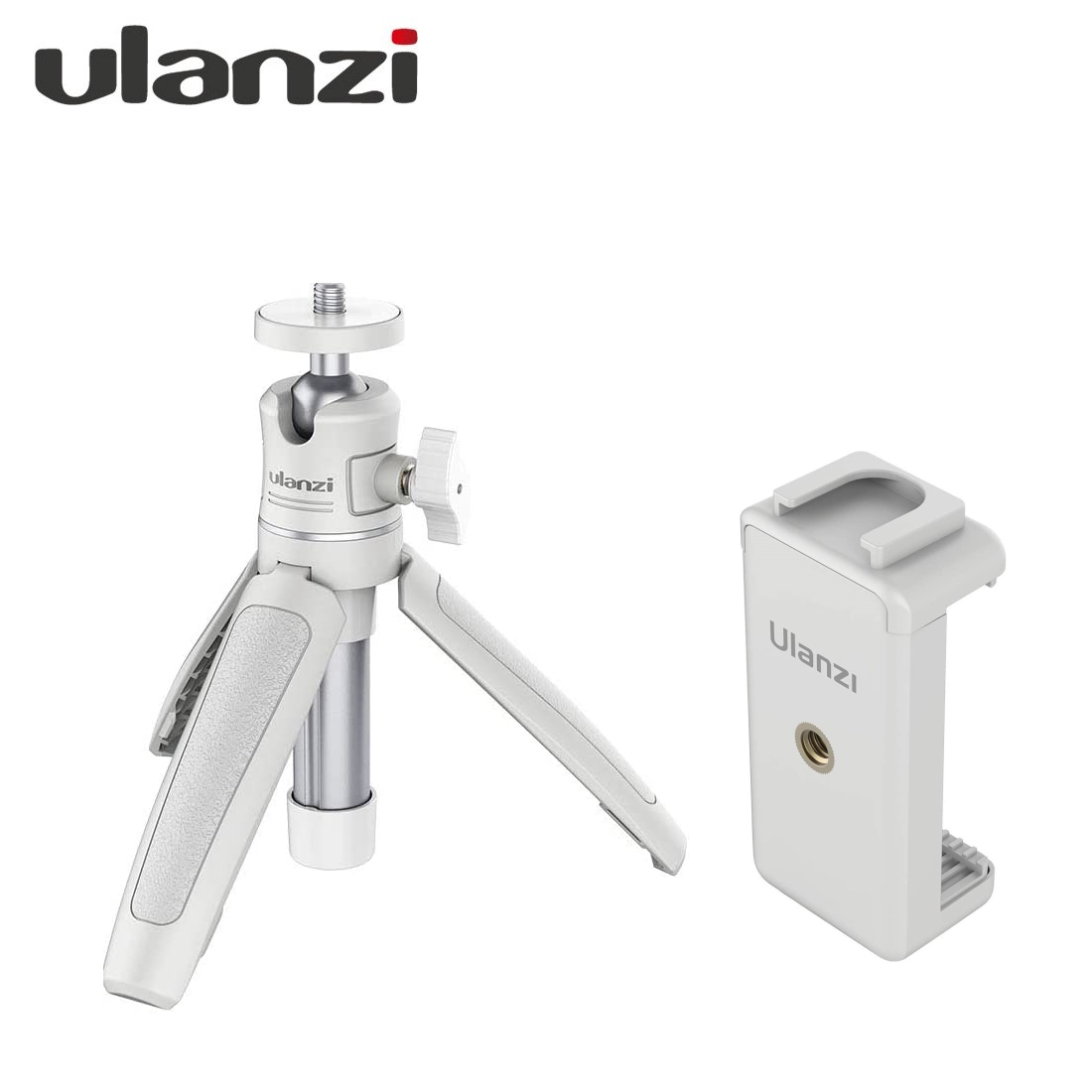 Ulanzi MT-08 + MT-07 セットホワイト 三脚 スマートフォン用ホルダー 自撮り棒 3段延長 ミニ三脚 最も完璧な 無料サンプルOK カメラ