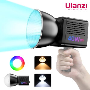 yUlanzi K㗝Xiz L024 40W RGB COBBepCg LEDrfICg RGB COBCg fAFxCg 2500K-6500K iK Px Be⏕ MAX 50W CRI 95+/TLCI 96+ 20V[[h 3400mAh