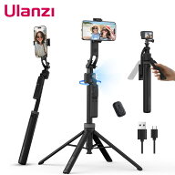 ULANZI TT23 三脚 スマホ 自撮り棒 オートトラッキング三脚 AI自動追跡 160cm 7段階調節 360°回転動き追…