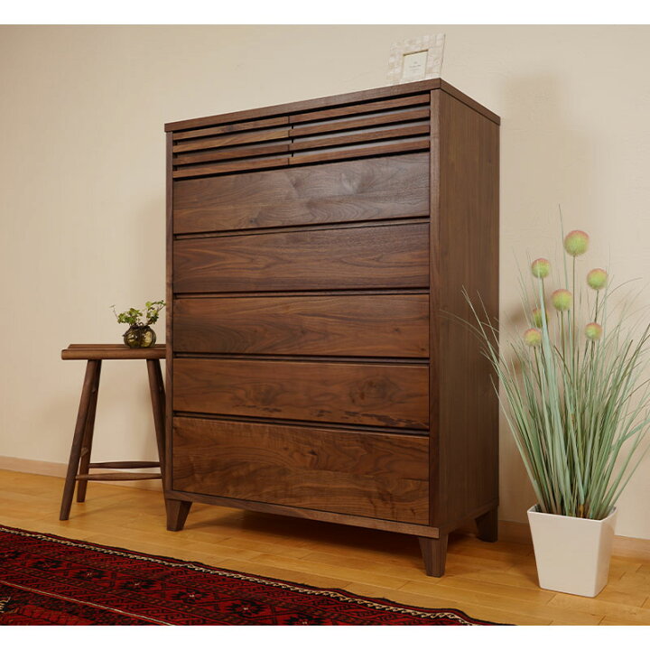 楽天市場】大川家具 チェスト 完成品 90cm 6段 収納チェスト 木製 