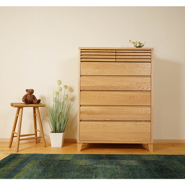 楽天市場】大川家具 チェスト 完成品 90cm 6段 収納チェスト 木製 