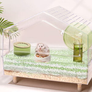 【店内全品クーポン対象】ハムスター ケージ 透明 アクリル 大きい 小動物用 ケージ ハウス 組み立て簡単 通気性抜群 給水器 回し車 砂浴び バスサンド フードボウル 床材 ふわふわベッド