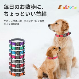 ＼スーパーセールP5倍＆クーポン配布 ／犬 首輪 小型犬 中型犬 大型犬 サイズ調節可 雨の日 アウトドア 速乾 丈夫 便利 ソフト 無地 軽い 柔らかい 痛くない つけっぱなし 犬の首輪 犬用首輪 シンプル しつけ かわいい 調節簡単 子犬 耐久性 反射付き ナイロン 軽量