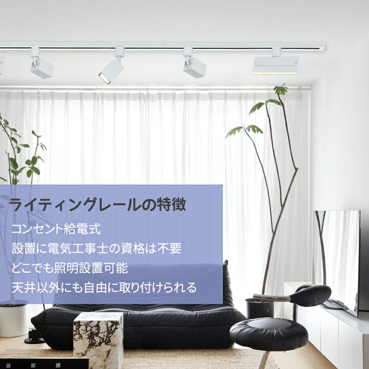 楽天市場】ダクトレール コンセント 2m ライティングレール コンセント 