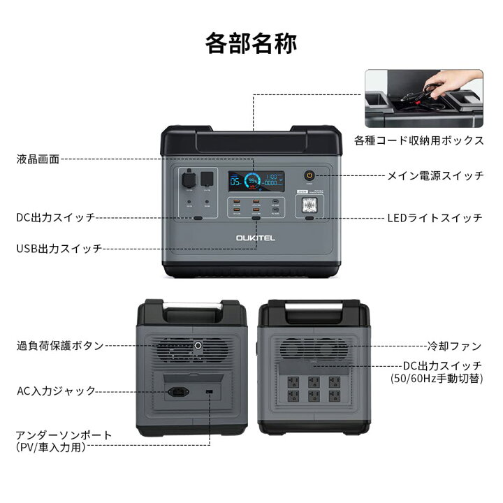 楽天市場】ポータブル電源 大容量 2000Wh 1.5時間高速充電 16口リン酸 