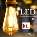 フィラメント電球　LED　電球　エジソン電球　E26　ペンダントライト　裸電球　10灯　レトロ　アンティークライト　LEDペンダントライト (SC-FL-10SET)
