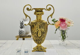 フラワーベース　花瓶　高級　スペイン製　真鍮　ブラス　ベース　ハンドル付　インテリア　老舗メ−カ−　VIRTUS社