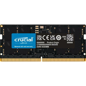 Crucial m[gPCp݃ 16GB(16GBx1) DDR5 4800MT/s(PC5-38400) CL40 SODIMM 262pin CT16G48C40S5