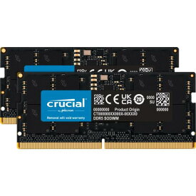 Crucial ノートPC用増設メモリ 32GB(16GBx2枚) DDR5 4800MT/s(PC5-38400) CL40 SODIMM 262pin CT2K16G48C40S5