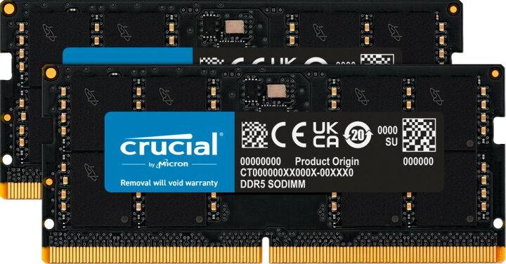 楽天市場】crucial ノートパソコン用増設メモリ 96GB(48GBx2枚)DDR5 