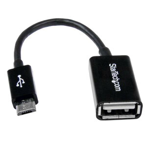 StarTech.com 12cm micro USB OTGϊA_v^ }CNUSBzXgP[u USB A[q X - USB Micro-B[q IX UUSBOTG