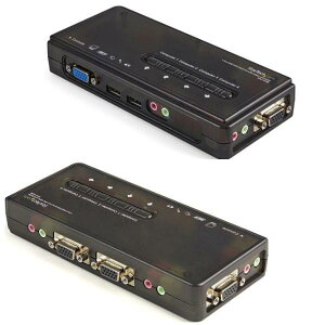 StarTech.com 4|[gUSBڑKVMXCb`(I[fBIΉ/P[ut) 4pPCp\R/CPUؑ֊(ubN) 𑜓x2048x1536 SV411KUSB