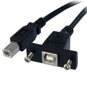 StarTech.com 91cm USB2.0 �p�l���}�E���g�^�P�[�u�� �p�l���}�E���g�pUSB B�|�[�g(���X)-USB B�|�[�g(�I�X) USBPNLBFBM3