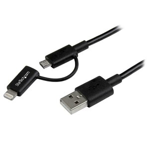 StarTech.com Apple Lightning/ Micro USB - USBP[u 1m ubN iPhone/iPod/iPad/AndroidX}zΉ LTUB1MBK