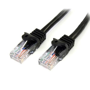 StarTech.com Ltd. 30.4m �J�e�S���[5e LAN�P�[�u�� �u���b�N RJ45�R�l�N�^(�c���܂�h�~�J�o�[�t��) �C�[�T�l�b�g�Ή�Cat5e UTP�P�[�u�� 45PATCH100BK