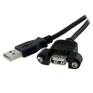StarTech.com 30cm USB2.0�p�l���}�E���g�^�P�[�u�� �p�l���}�E���g�pUSB A�|�[�g(���X) - USB A�|�[�g(�I�X) USBPNLAFAM1