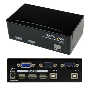 StarTech.com 2|[gKVMXCb` VGAj^[Ή/USBڑ PCp\R2pCPUؑ֊ USB/VGAP[ut SV231USB