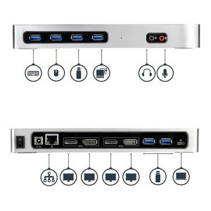 StarTech.com fA4Kj^ΉhbLOXe[V USB-C/USB-A|[gΉ 2x HDMI/2x DisplayPlay/Mac & WindowsΉ/6x USB|[g DK30A2DH