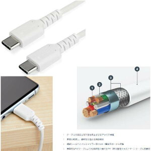 StarTech.com 2m USB Type-C P[u zCg USB 2.0f[^&[dP[u RUSB2CC2MW