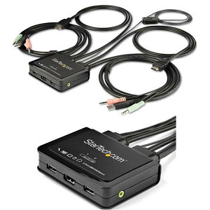 StarTech.com P[ǔ^ 2|[g USB HDMIΉKVMXCb` 4K/60HzΉPCؑ֊ 1.5mP[u 3.5mmI[fBIΉ SV211HDUA4K