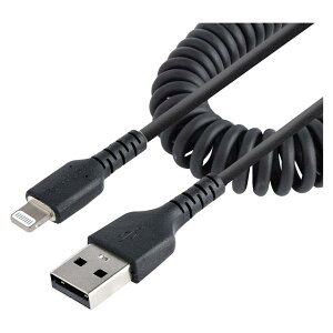 StarTech.com ���ϋvLightning-USB-A�P�[�u�� 50cm �R�C��(�L�k)�^/�u���b�N/�A���~�h�@�ە⋭/MFi�F��/iPhone�[�d�P�[�u�� RUSB2ALT50CMBC