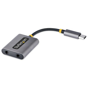 StarTech.com �I�[�f�B�I�X�v���b�^�[/USB-C�ڑ�/2�|�[�g 3.5mm 4�ɃX�e���I�~�j�W���b�N/�}�C�N���͕t/24bit DAC/�f���A���w�b�h�Z�b�g�ϊ��A�_�v�^�[/Type-C �w�b�h�z�� �C���z�� AUX ���� ���z�� USBC-AU