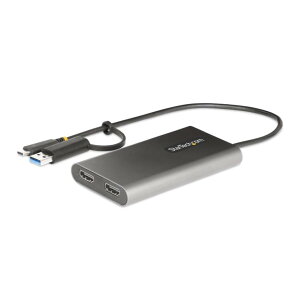 StarTech.com �f�B�X�v���C�A�_�v�^�[/USB-C�܂���USB 3.0�ڑ�/�f���A�����j�^�[/4K60Hz HDMI/100W USB PD�p�X�X���[/�m�[�gPC Type-A �r�f�I �R���o�[�^�[ ���z��/�p�\�R�� �^�C�vC �ϊ� 109B-USBC-HDMI