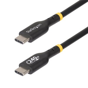 StarTech.com USB-C�[�d�P�[�u��/1m/USB 2.0/240W/Power Delivery 3.1 EPR/USB-IF�F�ؕi/�I�X�E�I�X/�u���b�N/PD�Ή� Type-C �f�[�^�]�� �}�� �����[�d�R�[�h USB2EPR1M