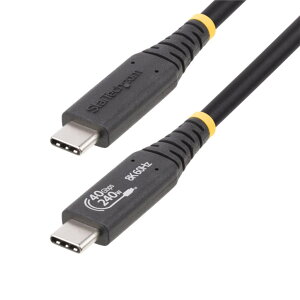 StarTech.com USB4�P�[�u��/50cm/40Gbps/Type-C/240W 5A Power Delivery/8K120Hz/DP Alt���[�h/�I�X�E�I�X/USB-IF/Thunderbolt�݊�/RoHS����/�����[�d �f�[�^�]�� 50C-40G-USB4-CABLE