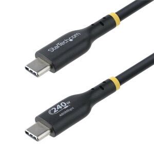 StarTech.com USB-C�[�d�P�[�u��/4m/USB 2.0/240W/Power Delivery 3.1 EPR/USB-IF�F�ؕi/�I�X�E�I�X/�u���b�N/PD�Ή� Type-C �f�[�^�]�� �}�� �����[�d�R�[�h USB2EPR4M