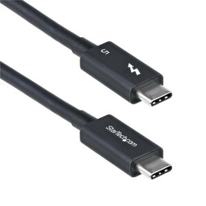 StarTech.com Thunderbolt 5�P�[�u��/80cm/8K60Hz/80Gbps �ő�120Gbps/240W PD/Thunderbolt�F�ؕi/USB-C/4�݊�/�u���b�N/�����f�[�^�]�� �}���[�d TBLT5MM80CM240W