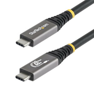 StarTech.com USB4�P�[�u��/3m/20Gbps/USB Type-C to C/60W PD EPR/4K 120Hz/DP 2.1/USB-IF/�u���b�N/�����[�d �f�[�^�]�� CC3M20GUSB4CX