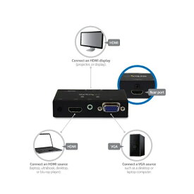2入力(HDMI/VGA)1出力(HDMI)対応ビデオディスプレイ切替器スイッチャー 自動&優先切替機能搭載 1080p 7.1chサラウンド/2chステレオ音声出力対応 VS221VGA2HD