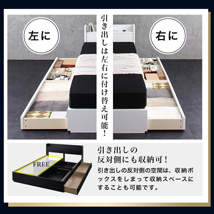 楽天市場】ベッド マットレス付きセミダブル 収納 一人暮らし 送料無料 