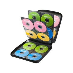 サンワサプライ DVD・CDセミハードケース ダブルファスナータイプ 160枚収納 ブラック FCD−WL160BK 衝撃 シンプル 無地 取っ手 収納量 大容量