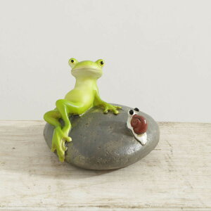 ディスプレイとしてかわいい♪ 置物 オブジェ くつろぎカエル オブジェ 置き物 アンティーク エレガント