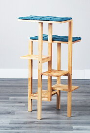 キャットタワー おしゃれ コンパクト ナチュラルテイスト シンプル 天然木 木製 猫タワー 据え置き ネコタワー 室内用 屋内 リビング 省スペース カントリー 和モダン