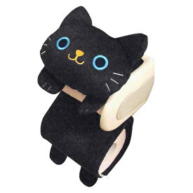 送料無料 ねこのトイレロールペーパーホルダー クロ
