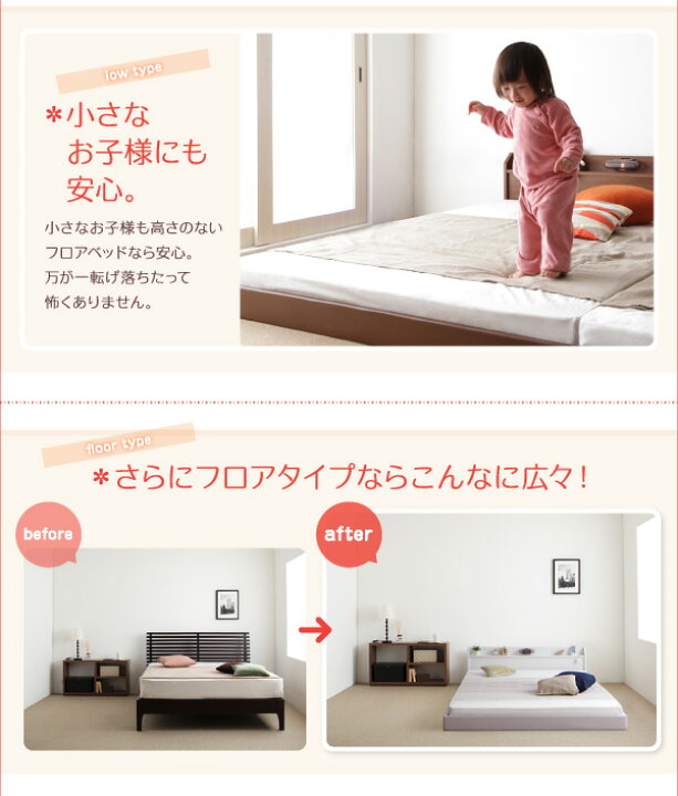 楽天市場】セミシングル ベッド フレーム マットレス付き ローベッド 