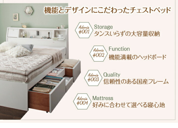 楽天市場】送料無料 収納付きベッド ベッドフレーム マットレス付き 