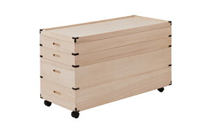 送料無料 キャスター付き桐衣装箱 4段 高さ51cm 隅金具付 桐箱 押し入れ 押入れ収納 桐タンス 桐たんす 桐箱 衣装ケース 着物 和装収納 桐ケース 衣類収納 押入れ クローゼット ボックス 収納