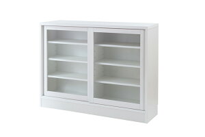 送料無料 国産 完成品 カウンター下収納 幅120.5cm 引戸 ホワイト ランドリー ダイニング リビング 収納棚 ラック サイドボード キャビネット キッチン収納 おしゃれ キャビネット 開き 白 収