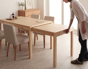 テーブル単品 スライド伸縮テーブル 伸長ダイニングテーブル グライド 135cmから最大235cm 4人から8人用 伸長式 伸縮 伸縮式 エクステンションテーブル 食卓テーブル キャスター付き 天然木 木