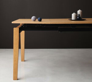 CHESCA チェスカ ダイニングテーブル 幅140-240×奥行90×高さ72cm デザイナーズテイスト 北欧モダンダイニング 8人用 天板拡張 木製 天然木 ナチュラル 角型 500026743 食卓テーブル テーブル スライ