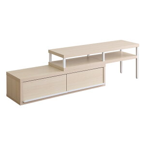 さわやかな完成品伸縮テレビ台 ローボード おしゃれ 木 北欧 ホワイト テレビボード コーナー 伸縮 北欧 シンプル モダン 完成品リビングボード TV台 収納