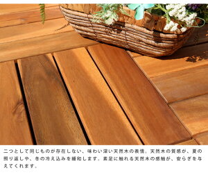 ブランチ天然アカシアジョイント式ウッドパネル18枚セット【超厚15mm送料無料簡単組立おしゃれ天然木木製ベランダテラスバルコニーウッドデッキパネルエクステリア庭公園カフェキャンプ場ゴルフ場バーベキューピクニック賃貸】