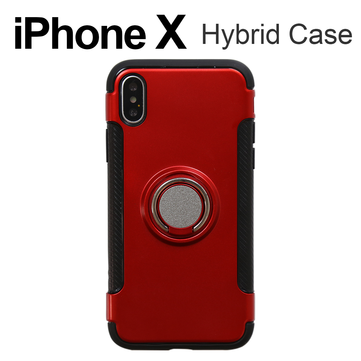 18％OFF メタリックカラーで重厚かつ高級感溢れるデザイン 売買 iPhoneX リング付き耐衝撃ケース