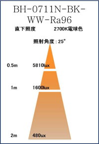 【2年保証】LED電球E117W450lmJDRφ50タイプ電球色2700K高演色Ra96Blackモデル中角25°ダイクロハロゲン60W相当あす楽対応BH-0711N-BK-WW-Ra96